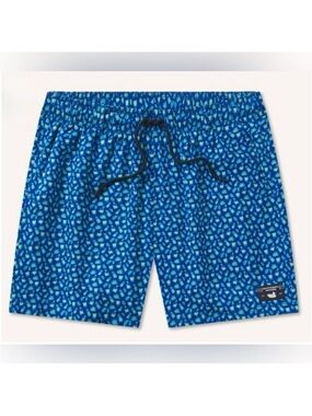 Southern Marsh Blue Printed Swim Trunks - Salt and Lime